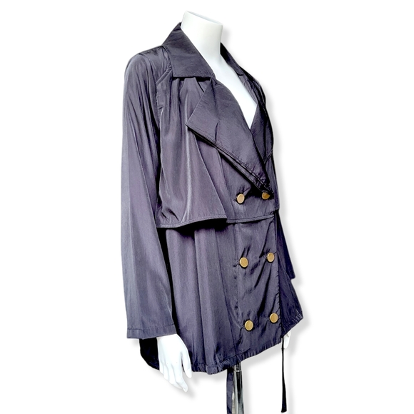 Casual Lightweight Oversized Drape Front Jacket Black size Small to M - Picture 7 of 10